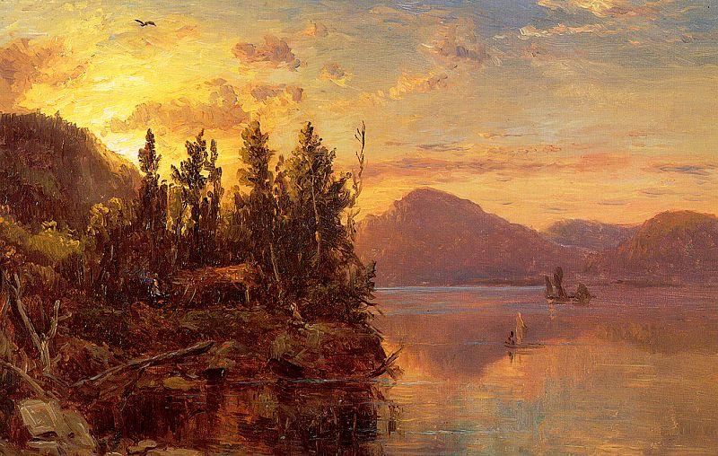 Regis-Francois Gignoux  Lake George at Sunset 1862 China oil painting art